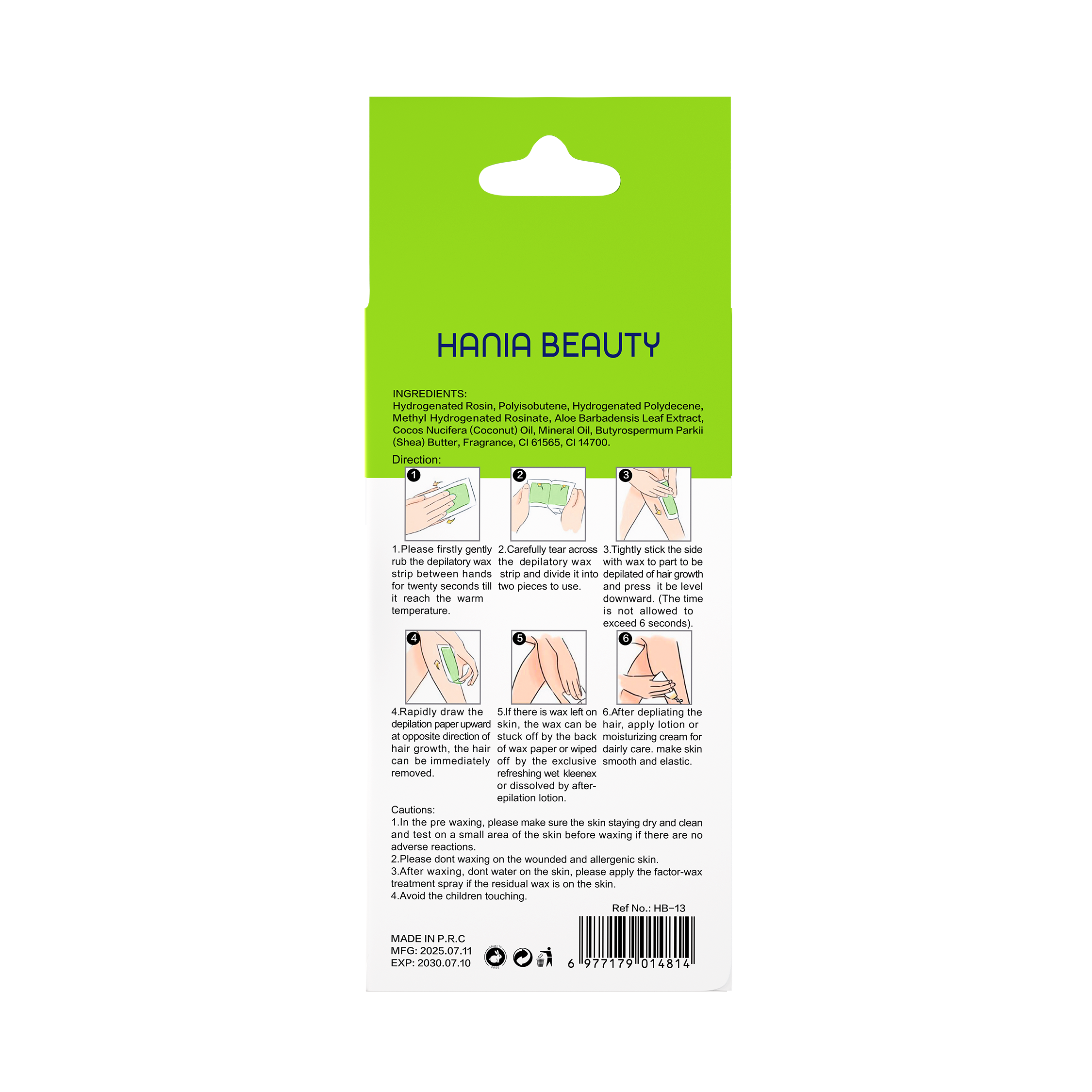 Hair Removal Wax Strips — Aloe Vera